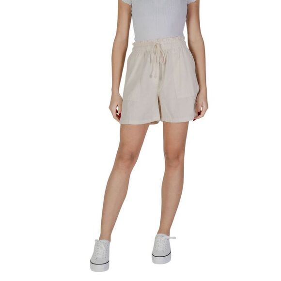 B.Young Beige Cotton Women's Shorts